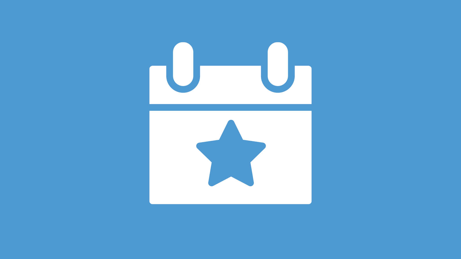 Icon representing a calendar event on a blue background