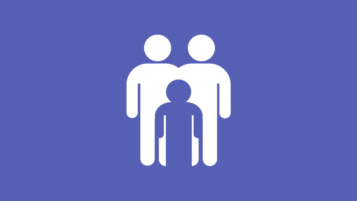 Icon representing families on a blue background