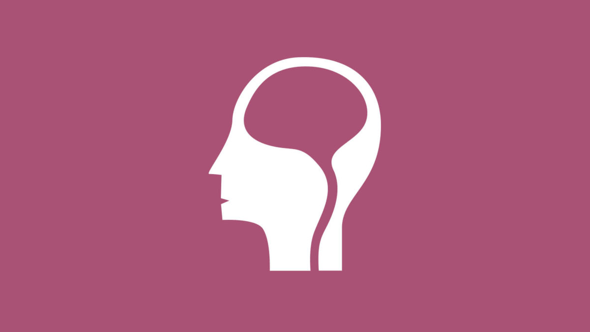 Icon representing mental health on a pink background